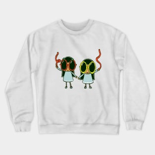 sarah and duck ribbon sister / children cartoon Crewneck Sweatshirt